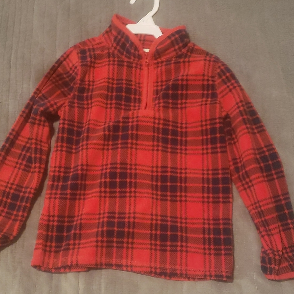 OshKosh B'gosh Red and Black Plaid Kids Sweater